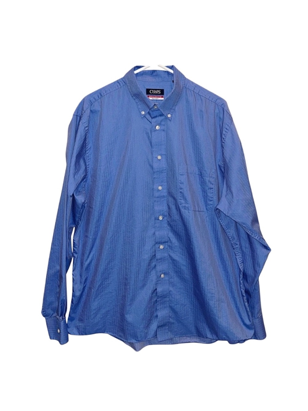 CHAPS Men's Blue Button Down Dress Shirt Size X-Large Regular Fit